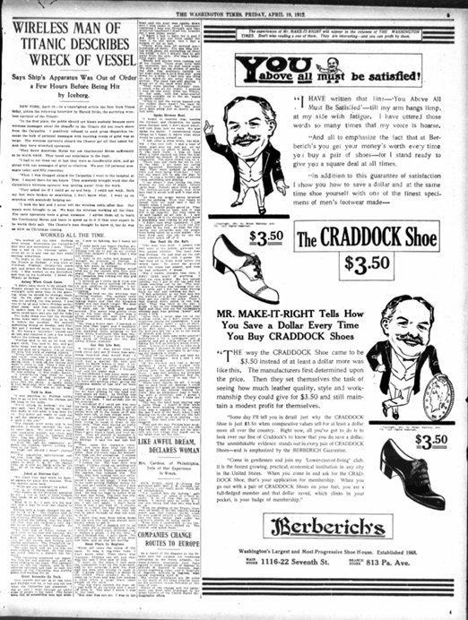 The Washington Times du 19/04/1912